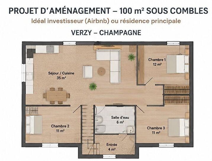 VERZY LOFT DE 96M² À RÉNOVER  Montagne de Reims (secteur touristique) 2