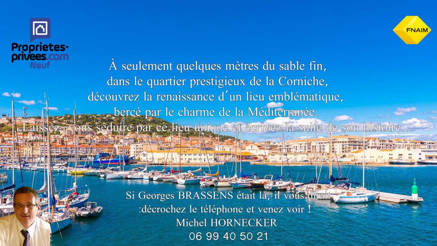 SETE CORNICHE MER. Appartement T3, terrasse exposition Ouest 1