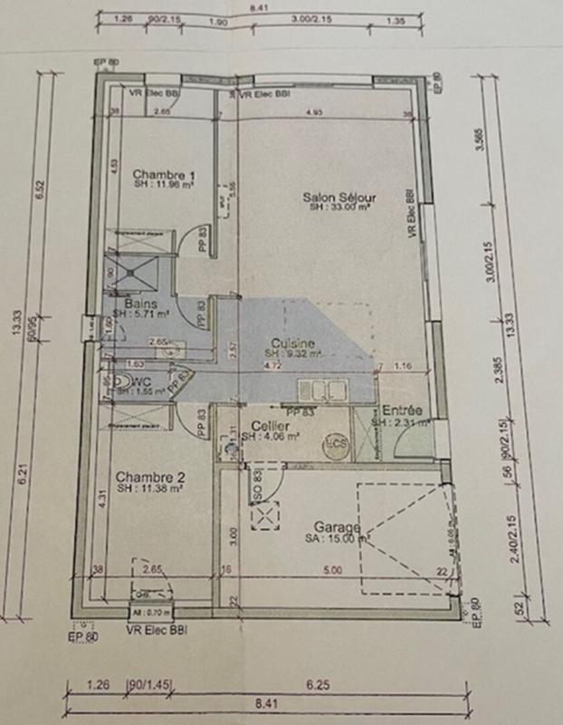 TAUGON Maison à terminer, 79 m2, 2 chambres, garage, RT2020, parcelle 689 m2 7