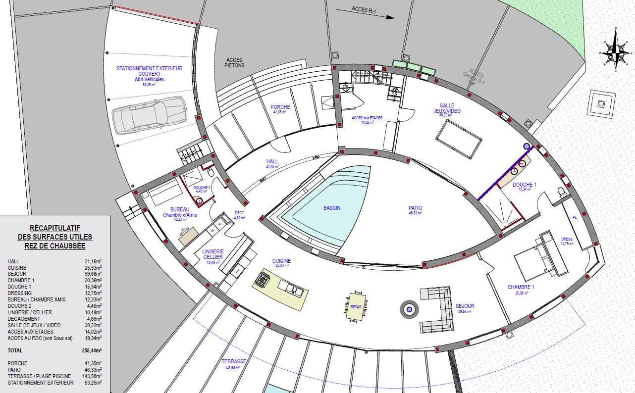 SAINT-GELY-DU-FESC Villa contemporaine de 11 pièce(s) 394 m2 environ sur 2770 m² de terrain avec piscines 18