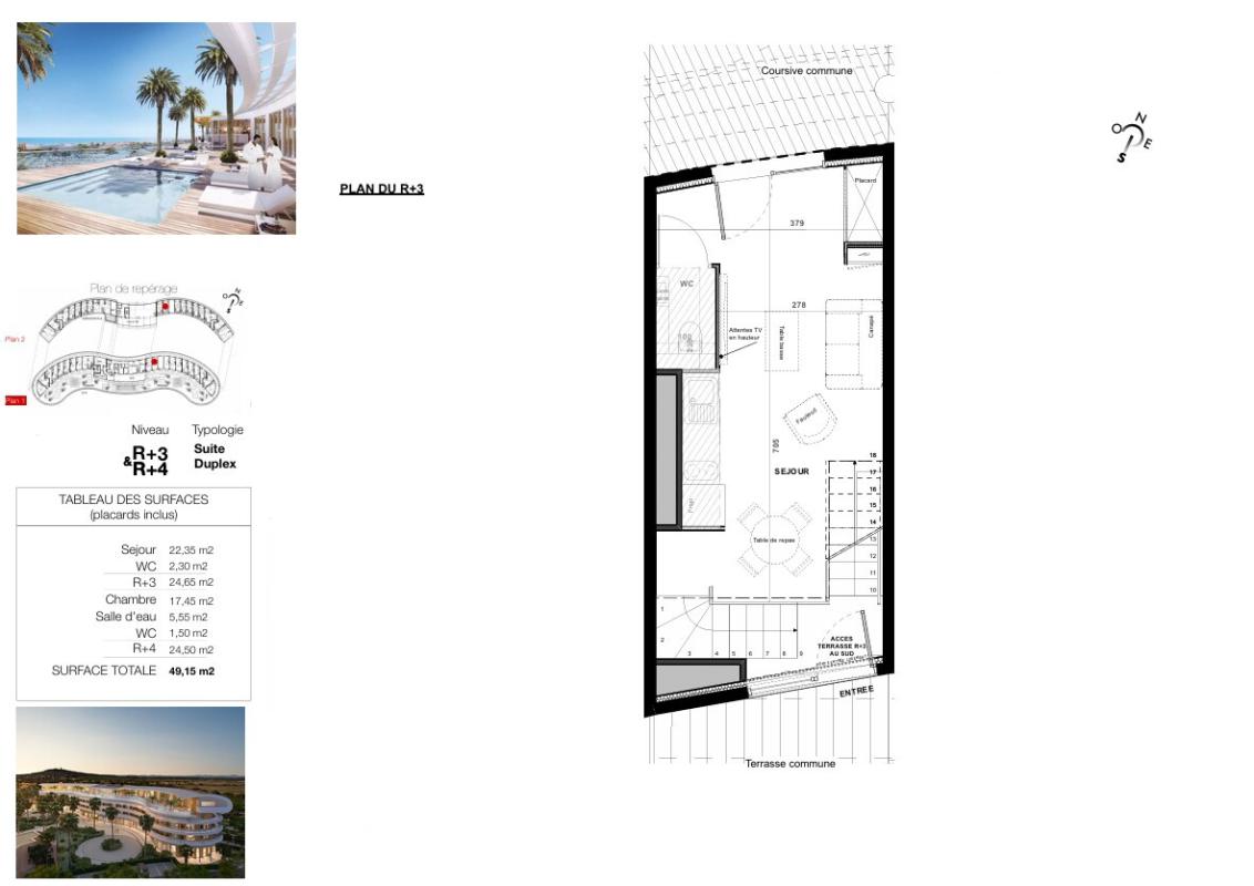 LE CAP D'AGDE Le haut de gamme s'invite dans ce Duplex de plus de 49 m² au sein du village naturiste du Cap d'Agde 2