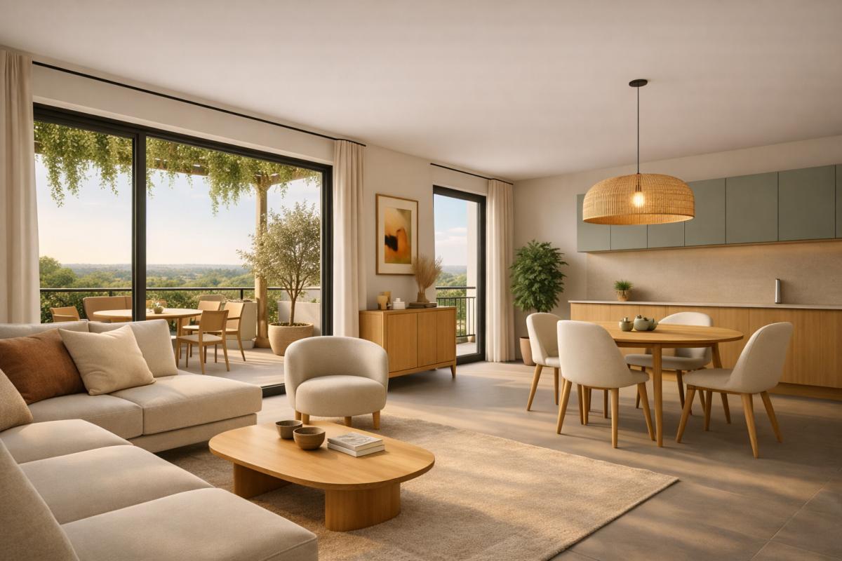 AVIGNON T3 66.10m², lumineux avec terrasse dans un parc paysager à Montfavet 1