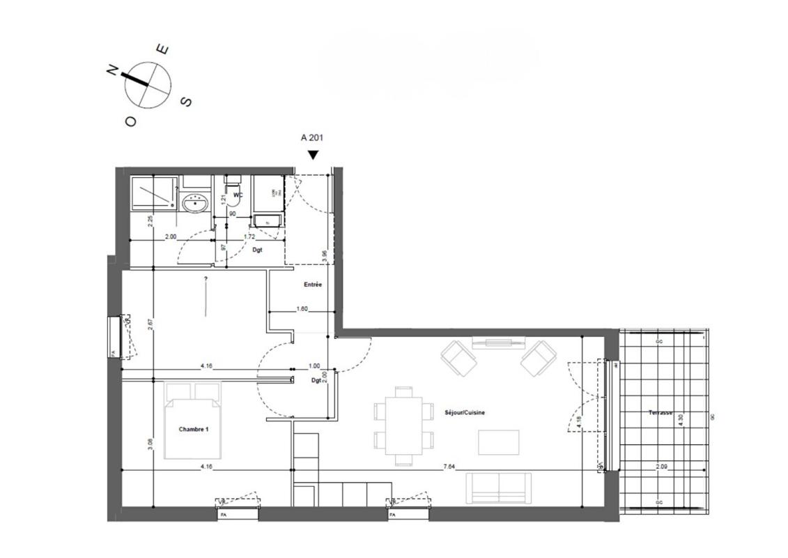 AVIGNON T3 66.10m², lumineux avec terrasse dans un parc paysager à Montfavet 4