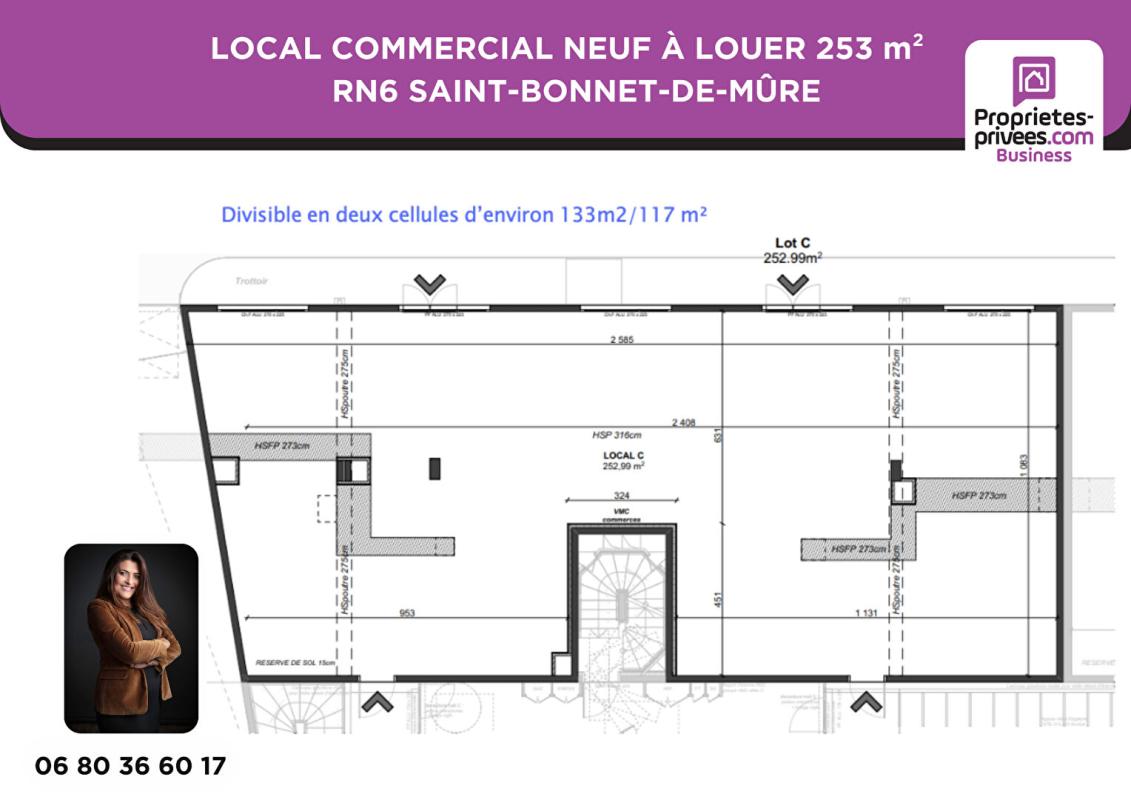 SAINT-BONNET-DE-MURE LOCAL COMMERCIAL À LOUER 253 m² - RN6 SAINT-BONNET-DE-MÛRE 2