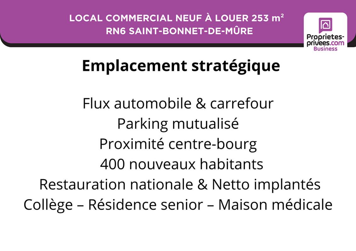 SAINT-BONNET-DE-MURE LOCAL COMMERCIAL À LOUER 253 m² - RN6 SAINT-BONNET-DE-MÛRE 3