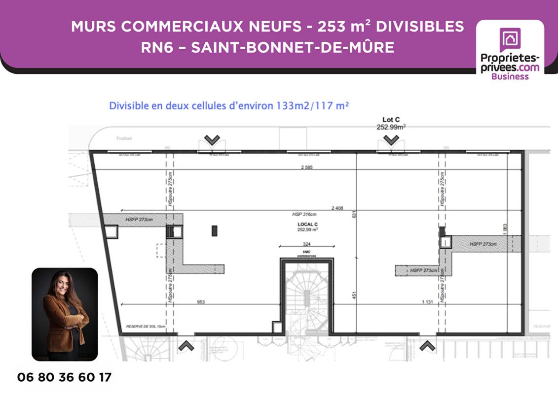 SAINT-BONNET-DE-MURE MURS COMMERCIAUX 253 m² DIVISIBLES - RN6 - INVESTISSEUR / EXPLOITANT - SAINT-BONNET-DE-MÛRE 4