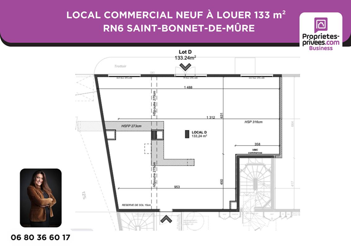 SAINT-BONNET-DE-MURE LOCAL COMMERCIAL À LOUER 133 m² - RN6 SAINT-BONNET-DE-MÛRE 5