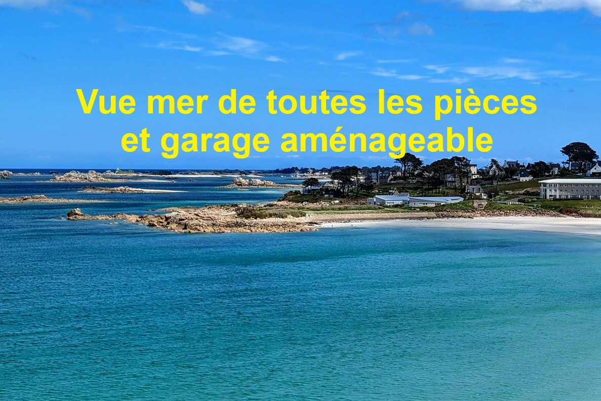 TREVOU-TREGUIGNEC Maison de 56 m2 avec garage et jardin . Belle vue mer de toutes les pièces 2