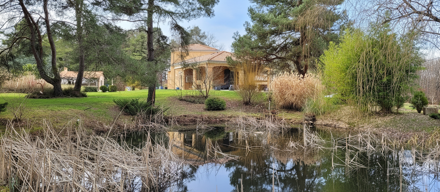 ROUFFIGNAC-SAINT-CERNIN-DE-REILHAC (DPE B et non C). Belle propriété de charme, loin des regards indiscrets, secteur PLAZAC/ROUFFIGNAC. 3-4 chambres. Piscine 12 X 6. Double garage. Autres dépendances. Jardin paysagé et bois: 2 ha 5