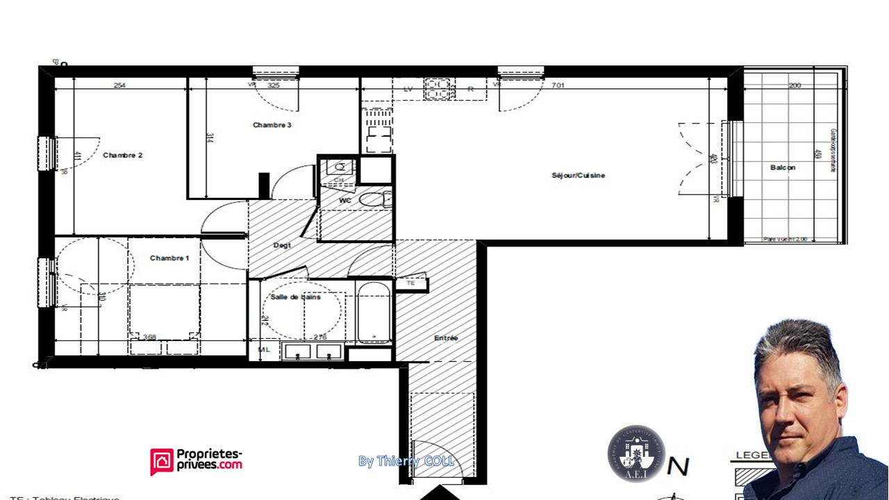 RILLIEUX-LA-PAPE APPARTEMENT T4 RILLIEUX LA PAPE DE  81.05 m2  - 3 CHAMBRES 7