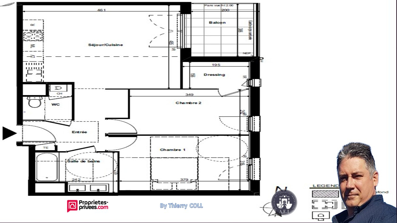 RILLIEUX-LA-PAPE APPARTEMENT T3 RILLIEUX LA PAPE DE 60.74 m2 deuxième étage 10