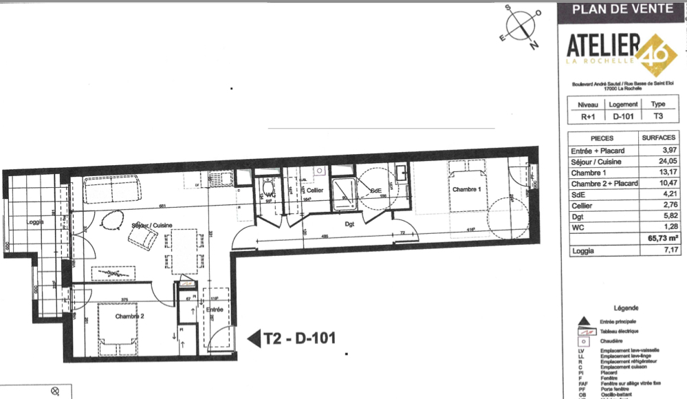 LA ROCHELLE Appartement La Rochelle 3 pièce(s) 65.73 m2 11