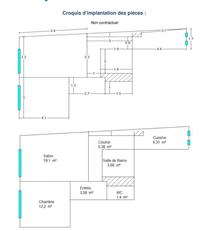 CAGNES-SUR-MER Appartement  Vue Mer Cros de Cagnes Sur Mer 2 pièces 10