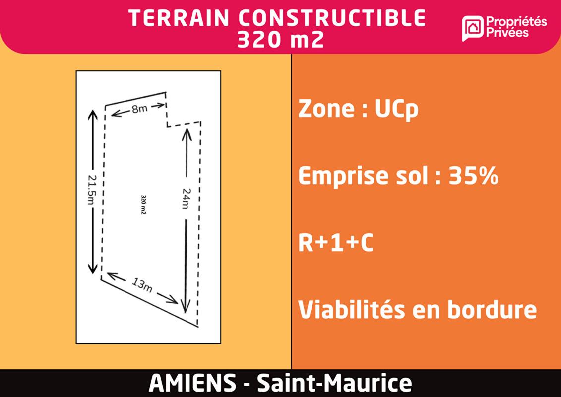 AMIENS Terrain constructible 320 m2 - Amiens St Maurice 3