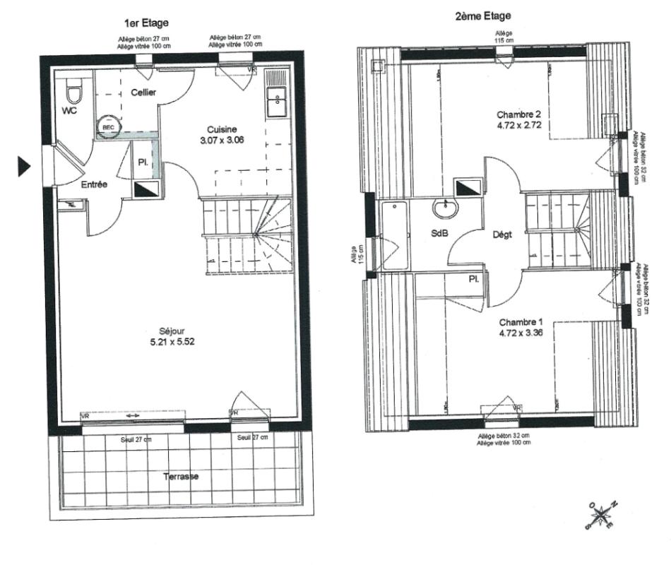 SURZUR SURZUR Appartement T3 en DUPLEX de 67,70 m2, lumineux. À pied du bourg 17