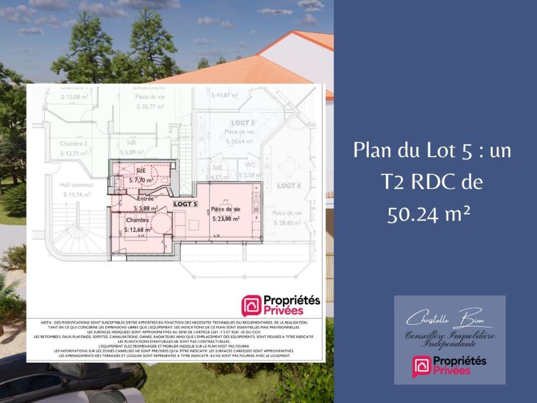 JARD-SUR-MER Appartement Jard Sur Mer T2 RDC 50.24 m2 3