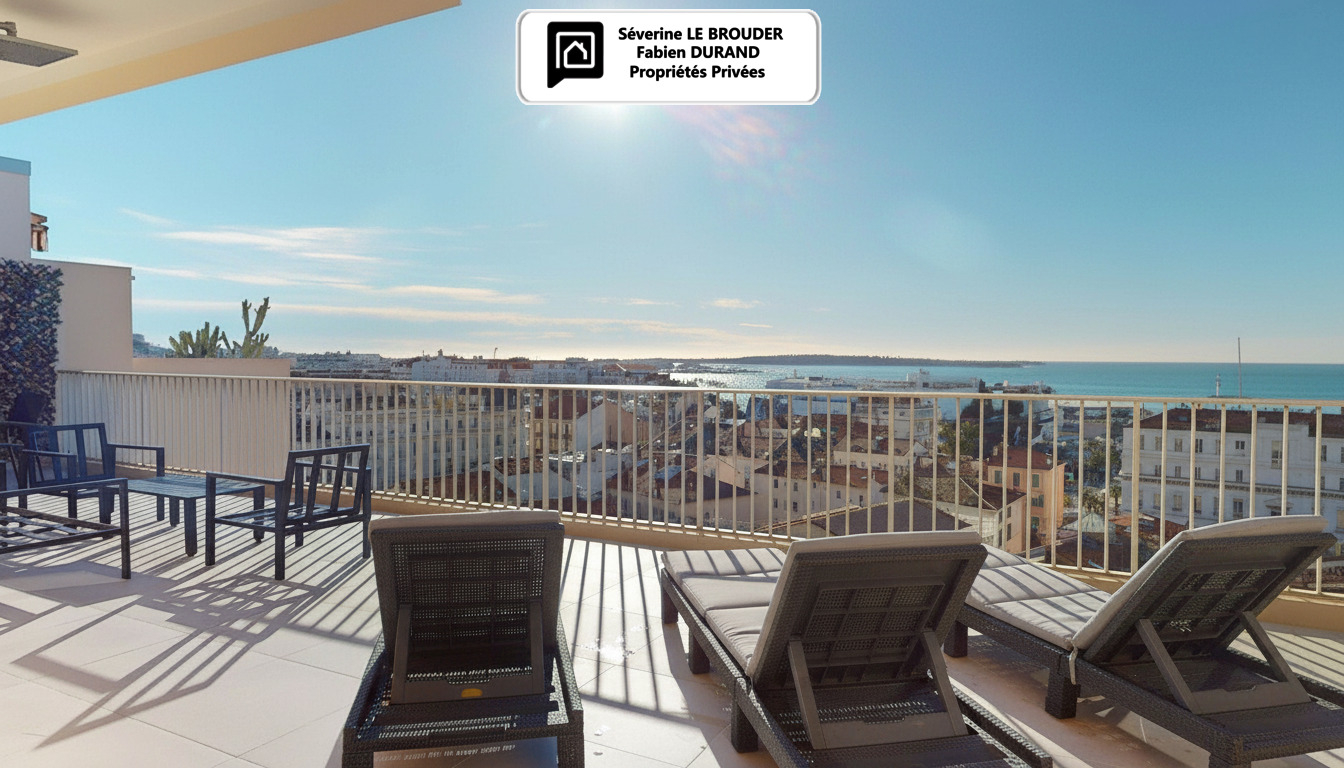 CANNES Penthouse 3 pièces 78 m²  - 86 m² de terrasses -Vue mer & Palais des Festivals 1