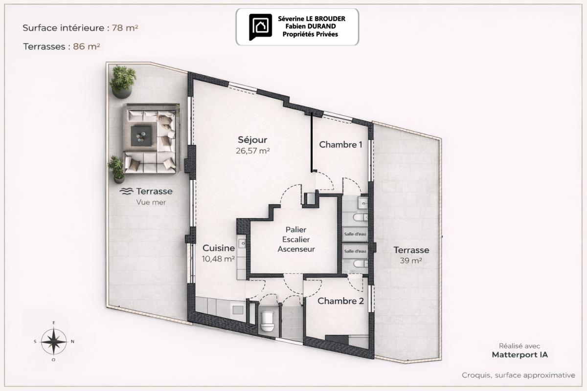 CANNES Penthouse 3 pièces 78 m²  - 86 m² de terrasses -Vue mer & Palais des Festivals 16