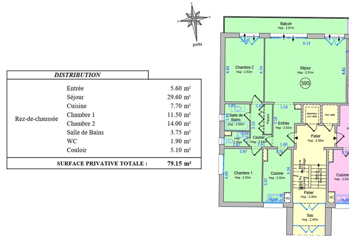 VERSAILLES Appartement calme  3/4 pièces 79m²   balcon sud 13