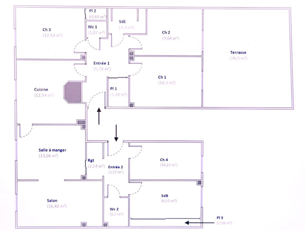 LE CHAMBON-FEUGEROLLES APPARTEMENT 6 PIÈCES CENTRE-VILLE + GRANDE TERRASSE COUVERTE + 2 GARAGES + 2 CAVES 15