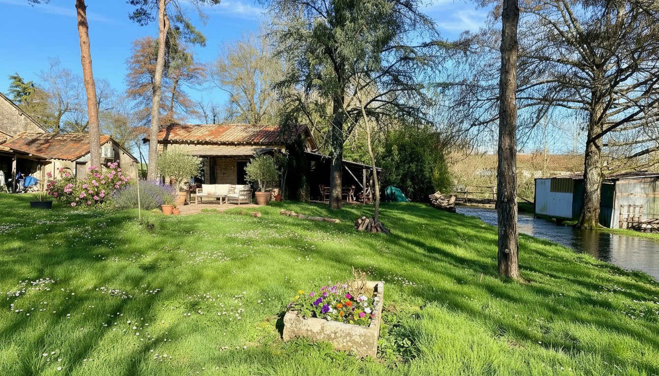 LEZAY Maison de caractère  avec rivière ,Piscine, Terrain 7 000 m² ,Lezay (79) 13