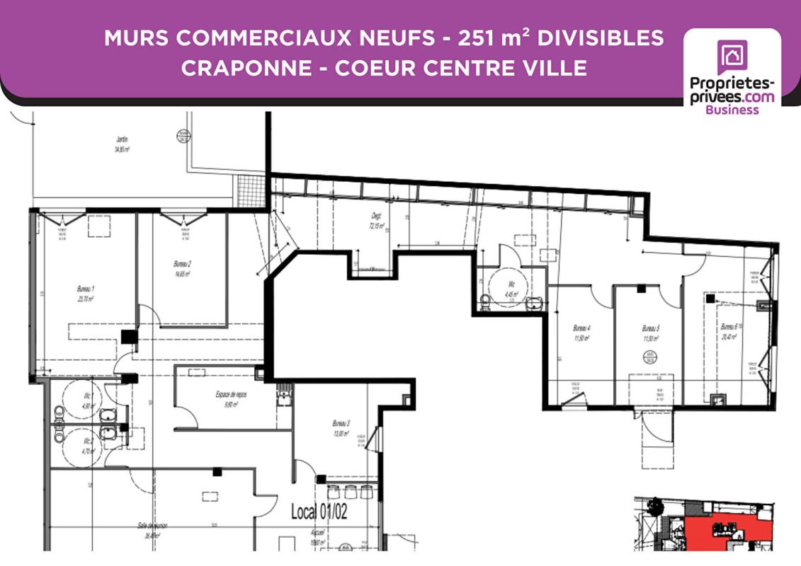 CRAPONNE MURS PROFESSIONNELS 250 m² - CRAPONNE - COEUR CENTRE 4