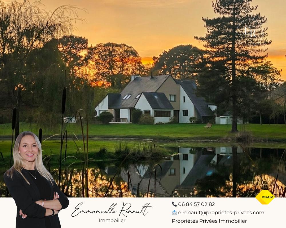 VANNES À 10 minutes du Port de Vannes. Propriété d'architecte d'exception de 235 m², avec étang privatif, piscine, 3 hectares. Parc résidentiel privé 1