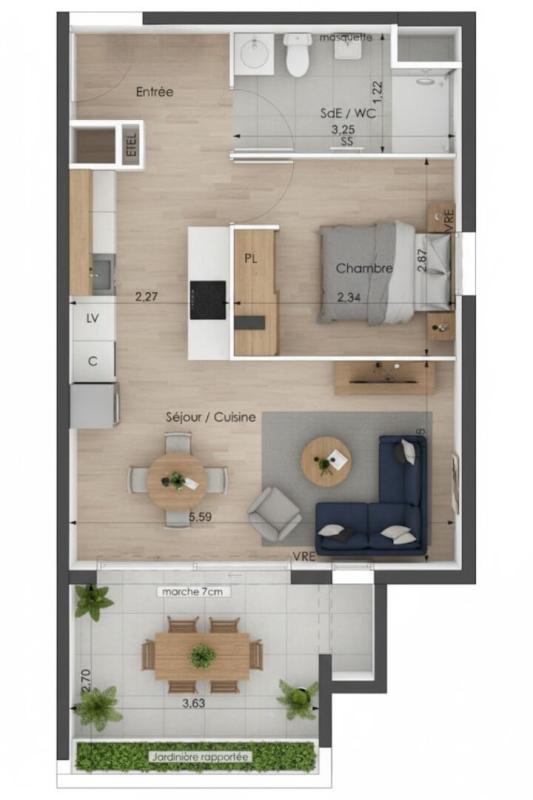 SETE Corniche de Sète. T2 de standing, Terrasse 10 m² Sud, Bord de Mer 3