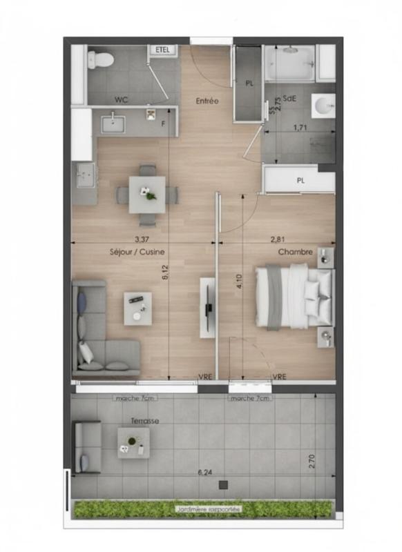 SETE Corniche de Sète. T2 de standing, Terrasse 16 m² Sud, Bord de Mer 3