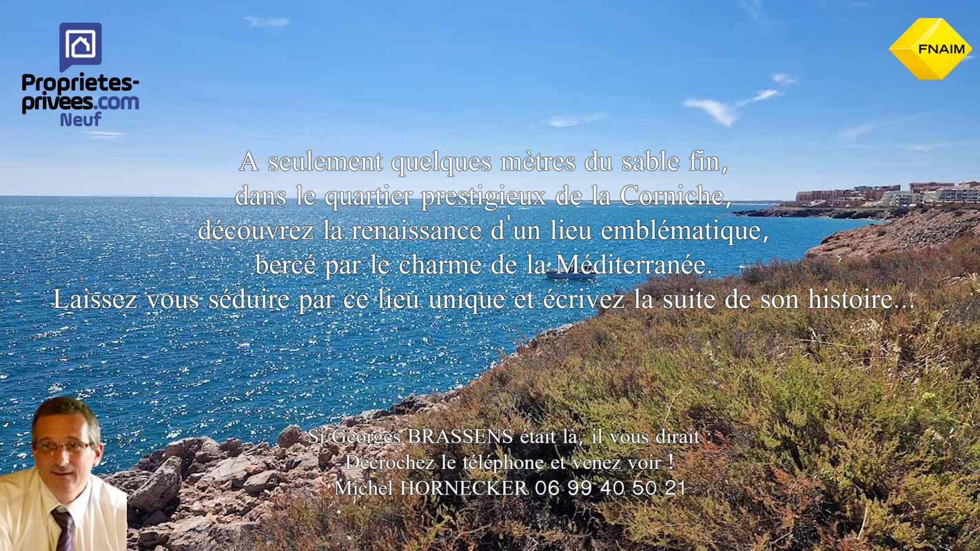 SETE Corniche de Sète. T2 de standing, Terrasse 16 m² Sud, Bord de Mer 1