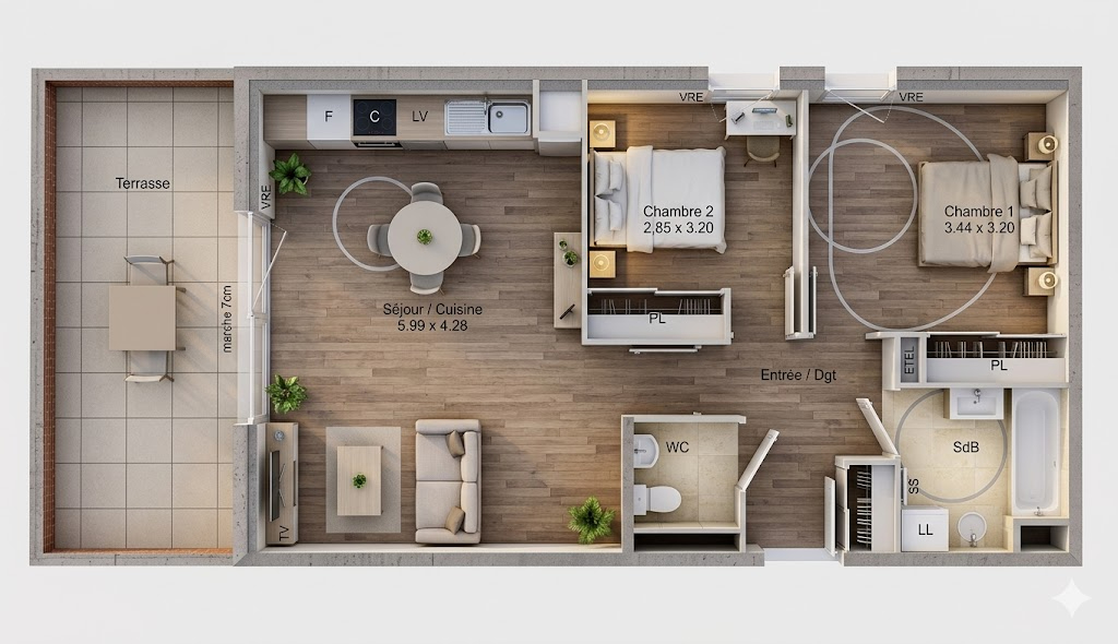 SETE L'élégance de la Corniche. Votre futur T3 entre Ciel et Mer 2