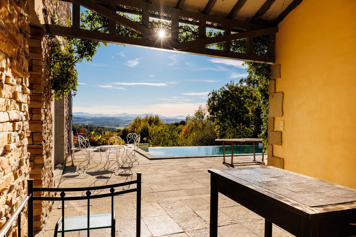 SALIES-DE-BEARN Magnifique propriété de deux maisons - Piscine à débordement vue sur les Pyrénées- 13