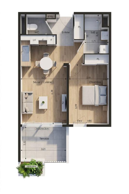 SETE Corniche de Sète. T2 de standing, Terrasse plus jardinière 8,5 m² Sud, Bord de Mer 3