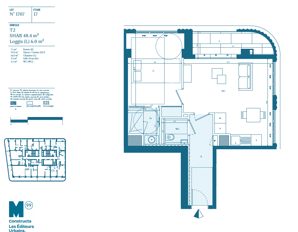 MARSEILLE-2E-ARRONDISSEMENT Appartement Marseille 3 pièce(s) - M99 4
