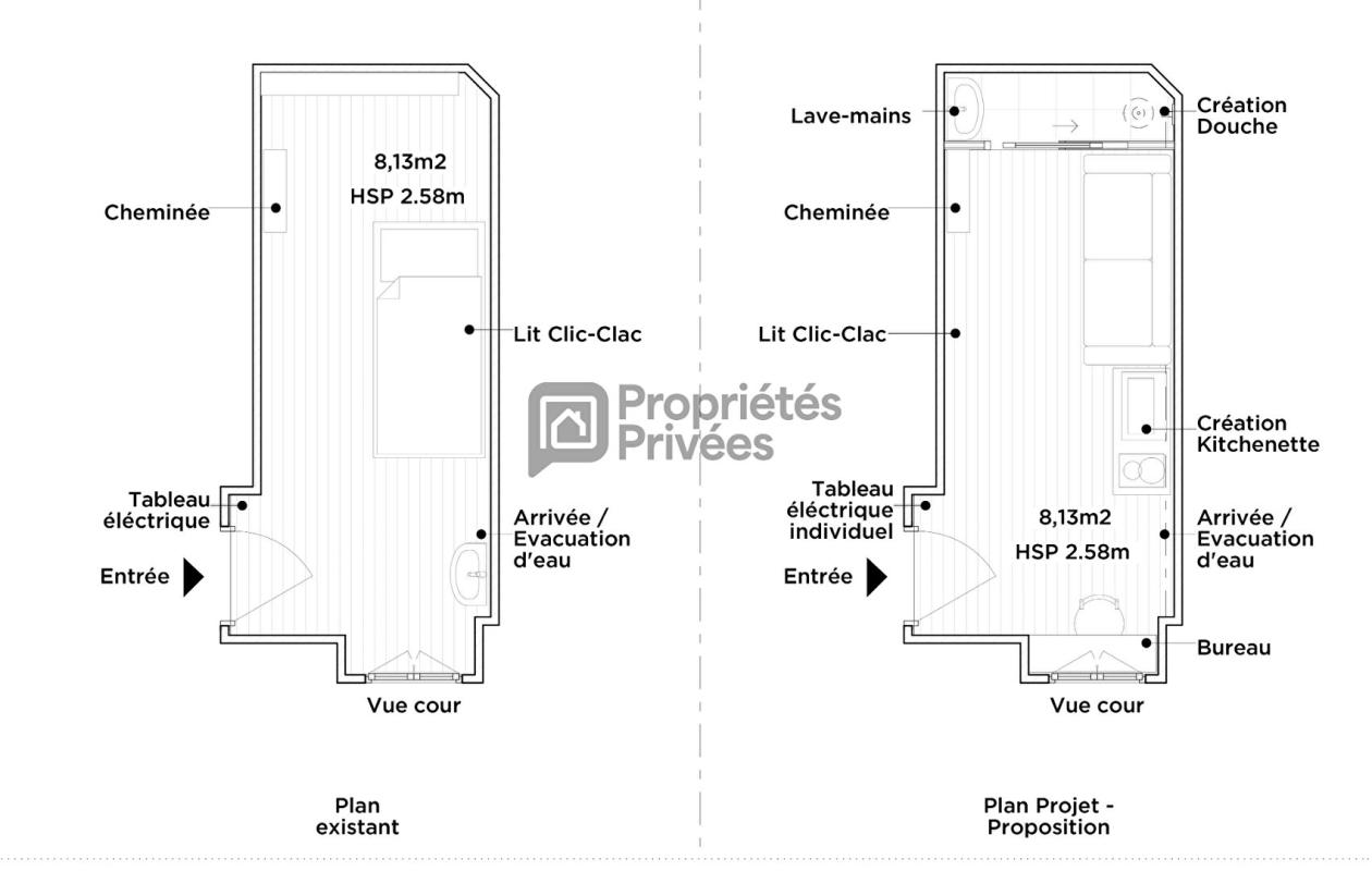 PARIS-8E-ARRONDISSEMENT 75008 Paris - COUP DE COEUR - Chambre de bonne - 8.13 m2 - 20m3 -  VUE SACRÉ-COEUR 4