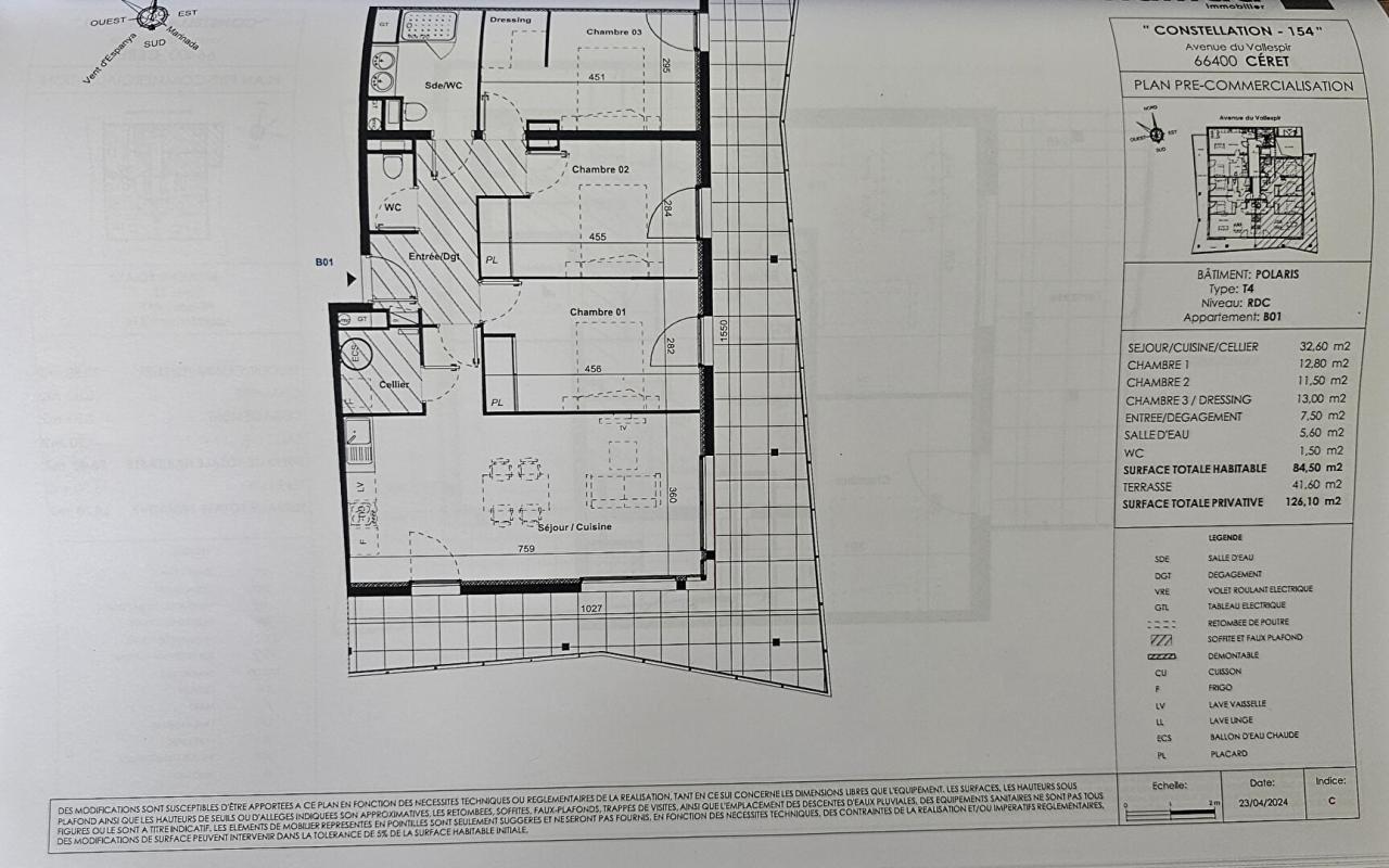 CERET Appartement CERET 4 pièces d'environ 90 m2 avec terrasse et garage double 8
