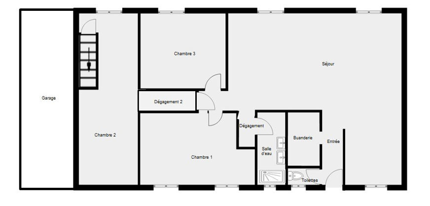 NONANCOURT Maison de plain-pied 5 pièces (110 m²), 27320 Nonancourt 3 chambres, garage, abris en bois, terrain clos de 1035 m². Prix HAI : 187 200 14