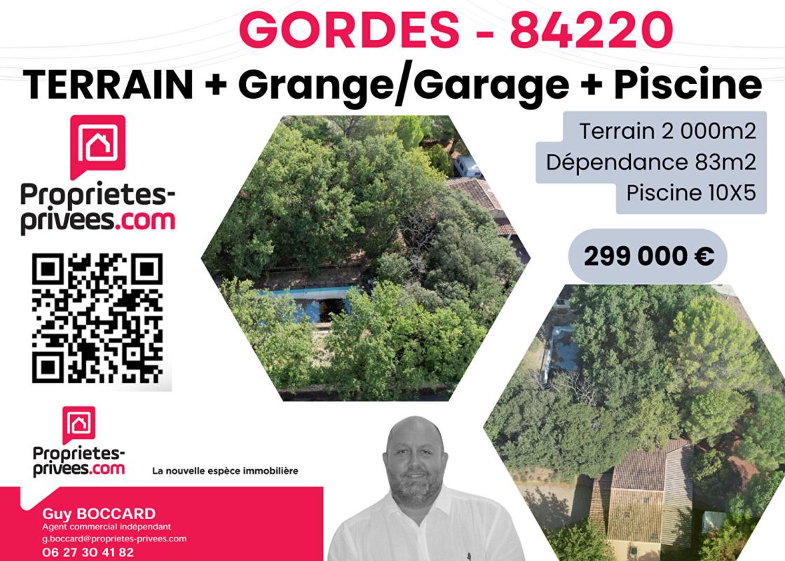 GORDES À vendre -Terrain constructible 2 000m2 avec grange et piscine à réhabiliter  -Gordes, Les Imberts 1