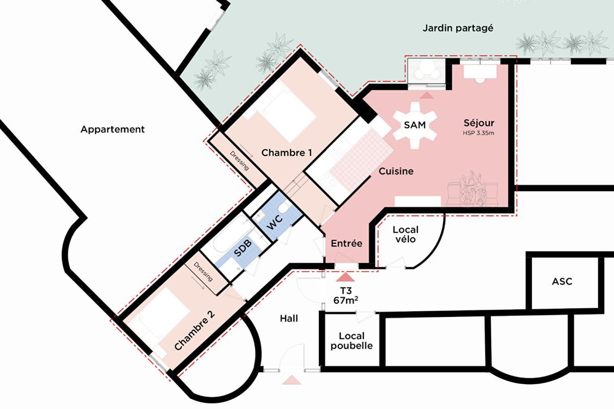 PARIS-15E-ARRONDISSEMENT 75015 PARIS  Javel - Appartement T3 avec jardin - 67m2 -  Proximité Beaugrenelle, Tour Eiffel, Seine 8