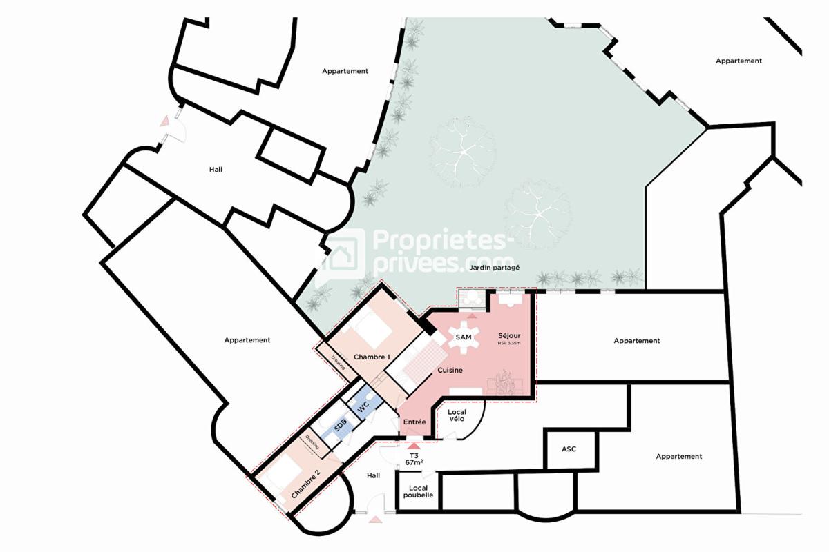 PARIS-15E-ARRONDISSEMENT 75015 PARIS  Javel - Appartement T3 avec jardin - 67m2 -  Proximité Beaugrenelle, Tour Eiffel, Seine 9