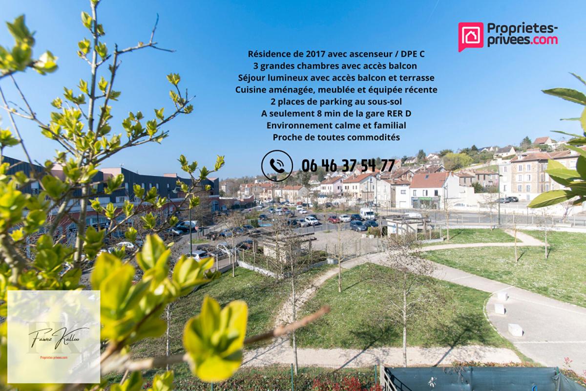 CORBEIL-ESSONNES Appartement F4 84m² avec terrasse de 76m², 2 balcons + 2 parkings 18