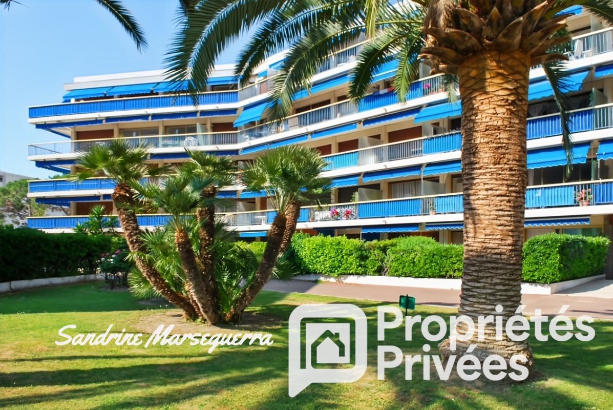 CAGNES-SUR-MER LE GRAND LARGE 2P traversant rez-de-jardin 37 m²  2 terrasses + parking 2