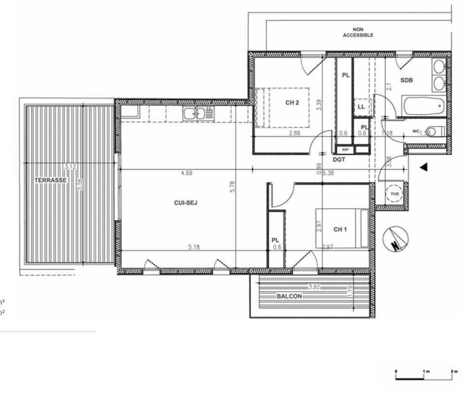 MONTPELLIER Appartement MONTPELLIER 3 pièce(s) 64.77 m2 QUARTIER AS 5