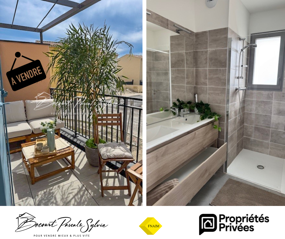 SARRIANS FRAIS DE NOTAIRES OFFERT: Appartement en duplex Sarrians 3 pièce(s) 66.80 m2 terrasse 7,1 m2, 2 parkings 1