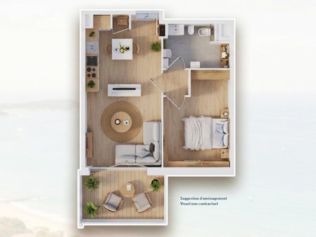 PERROS-GUIREC Vente appartement T2 , vue mer avec balcon, Perros-Guirec ( 22700) 1