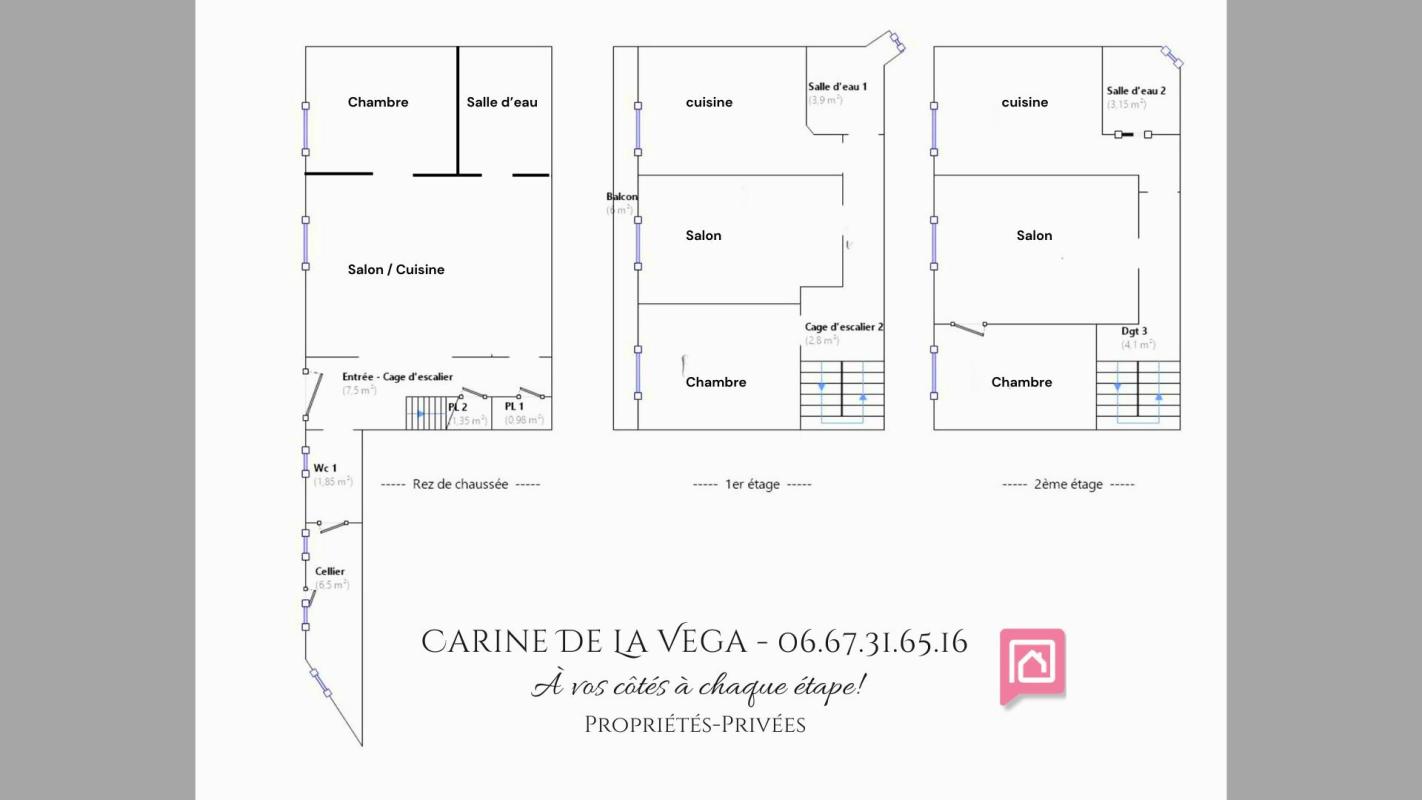 BEZIERS BÉZIERS ? Immeuble avec 3 T2, terrasse et balcons ? Fort potentiel locatif 7