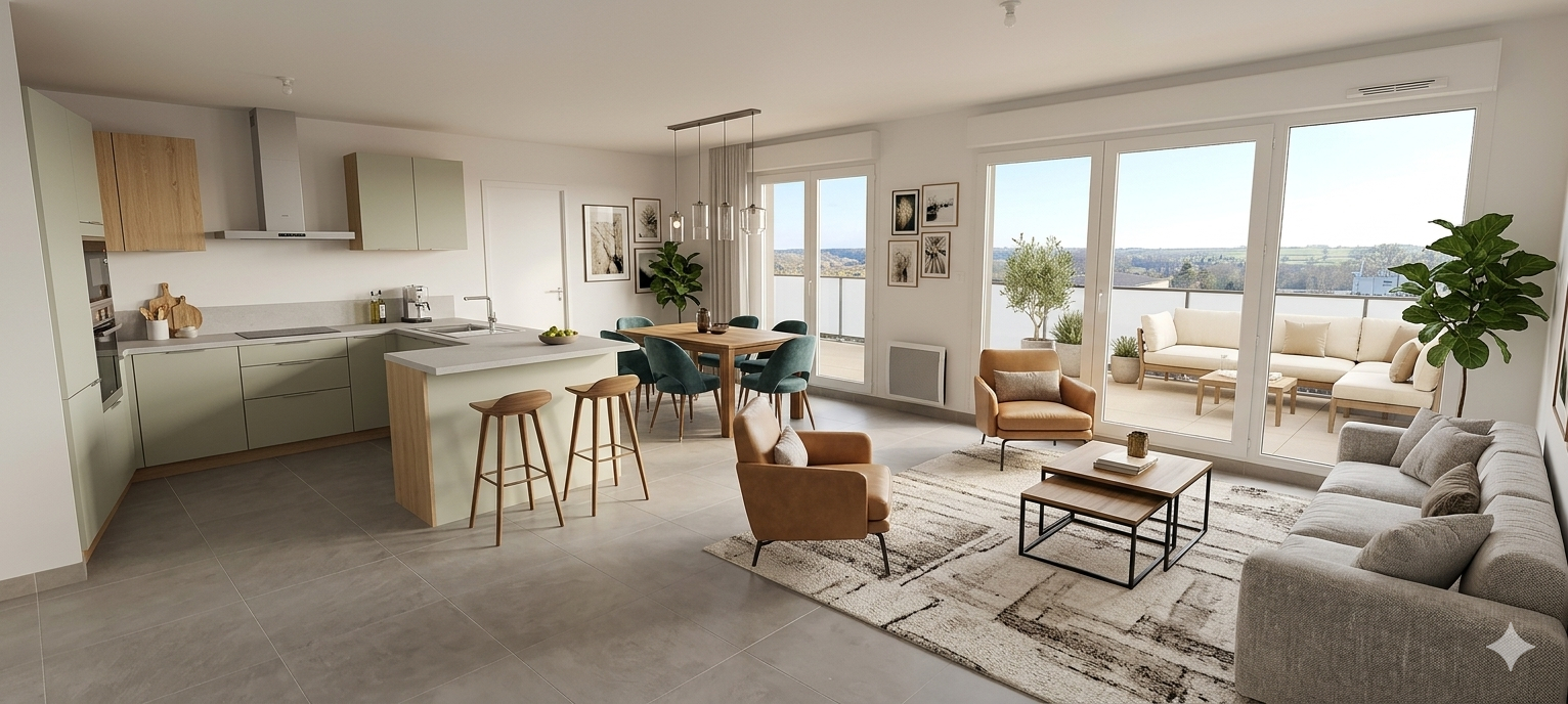 BEZIERS Prenez de la hauteur : vivez l'exclusivité d'un dernier étage avec terrasse Sud-Ouest, à deux pas du Polygone 7