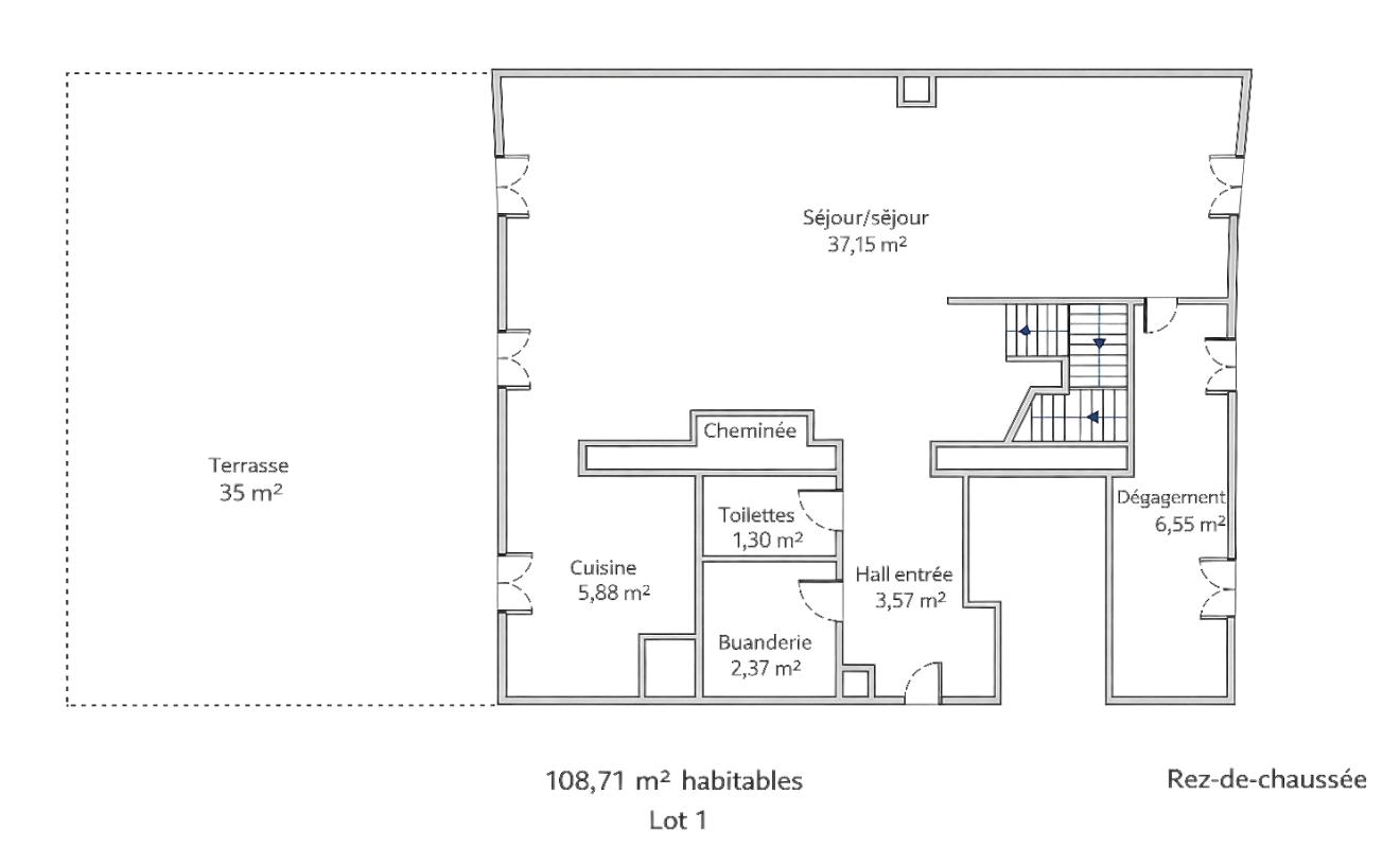 BEAUREGARD BEAUREGARD . Duplex 4 pièces 109m2 habitables + terrasse, cave et 2 places de stationnement 3