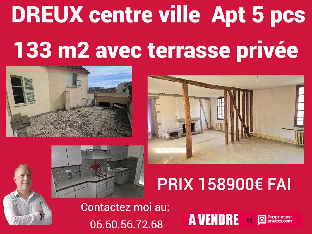 DREUX DREUX CENTRE Apt  avec terrasse 5 pièce(s) 133 m2 1