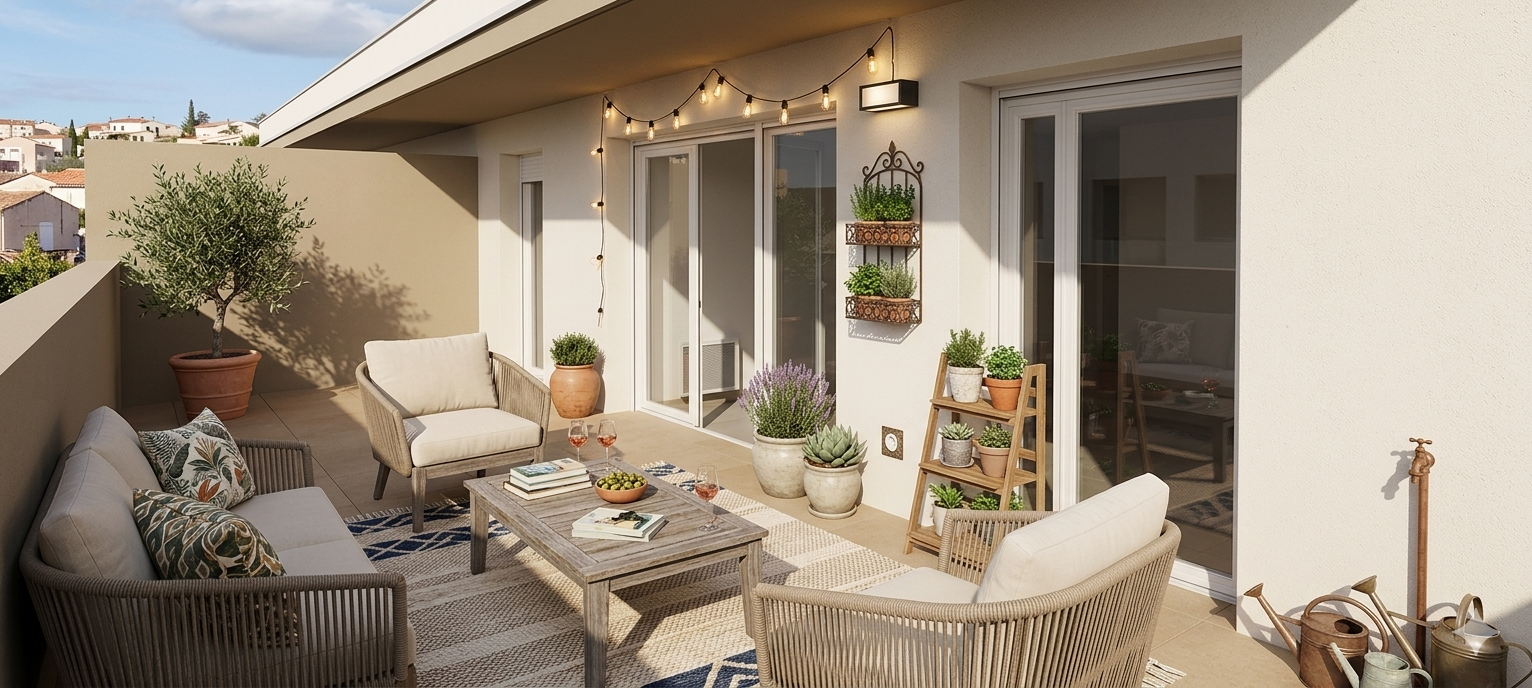 BEZIERS T4 d'exception en dernier étage, avec sa terrasse privée côté salon et sa terrasse côté chambre 4